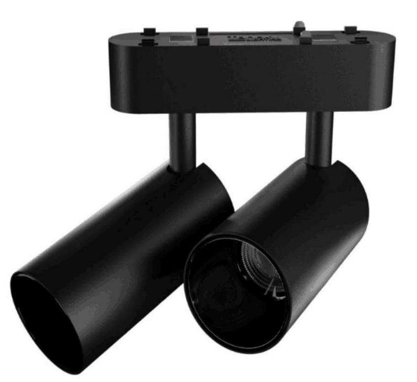 Magnetic track double spotlight — 2×10 W – White/Black