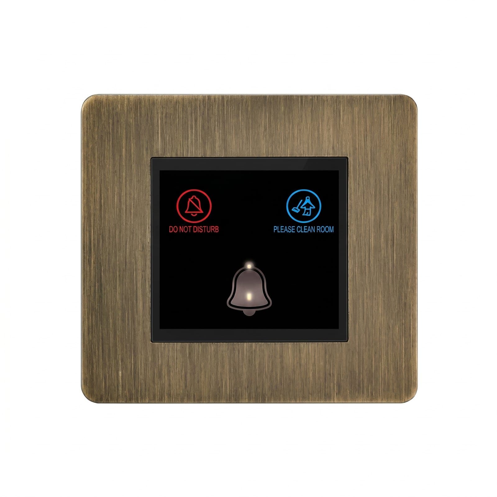Hotel Panel ‘Do Not Disturb / Make Up / Bell’ — Geborsteld brons
