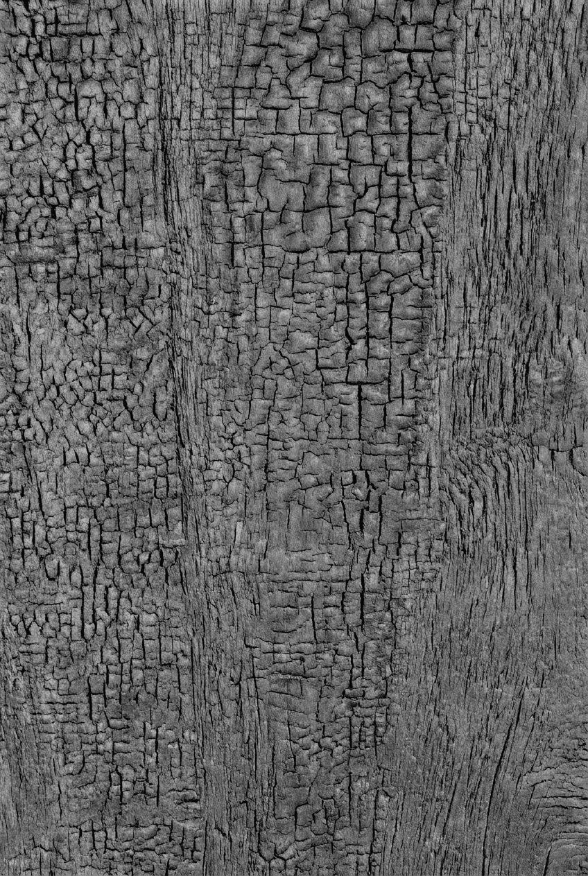 Coarse Charcoal Burnt Wood Board — Dark Grey