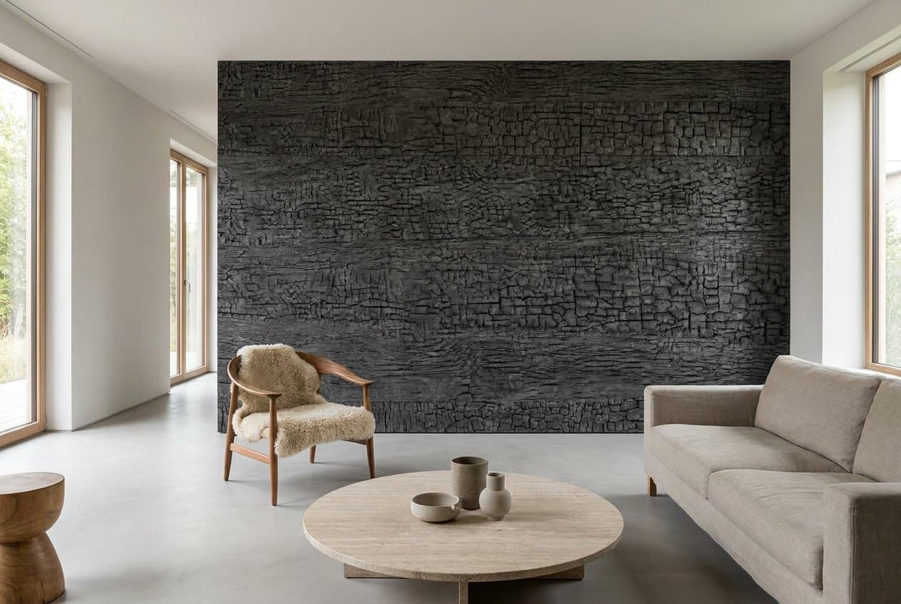 Coarse Charcoal Burnt Wood Board