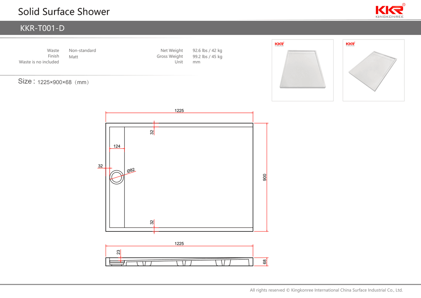 Shower tray White - KKR