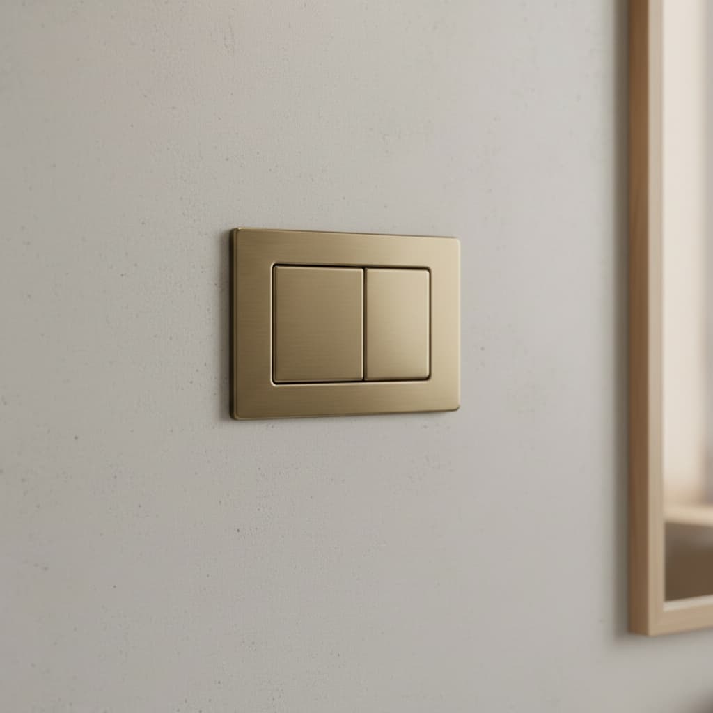 Brushed stainless steel button cover