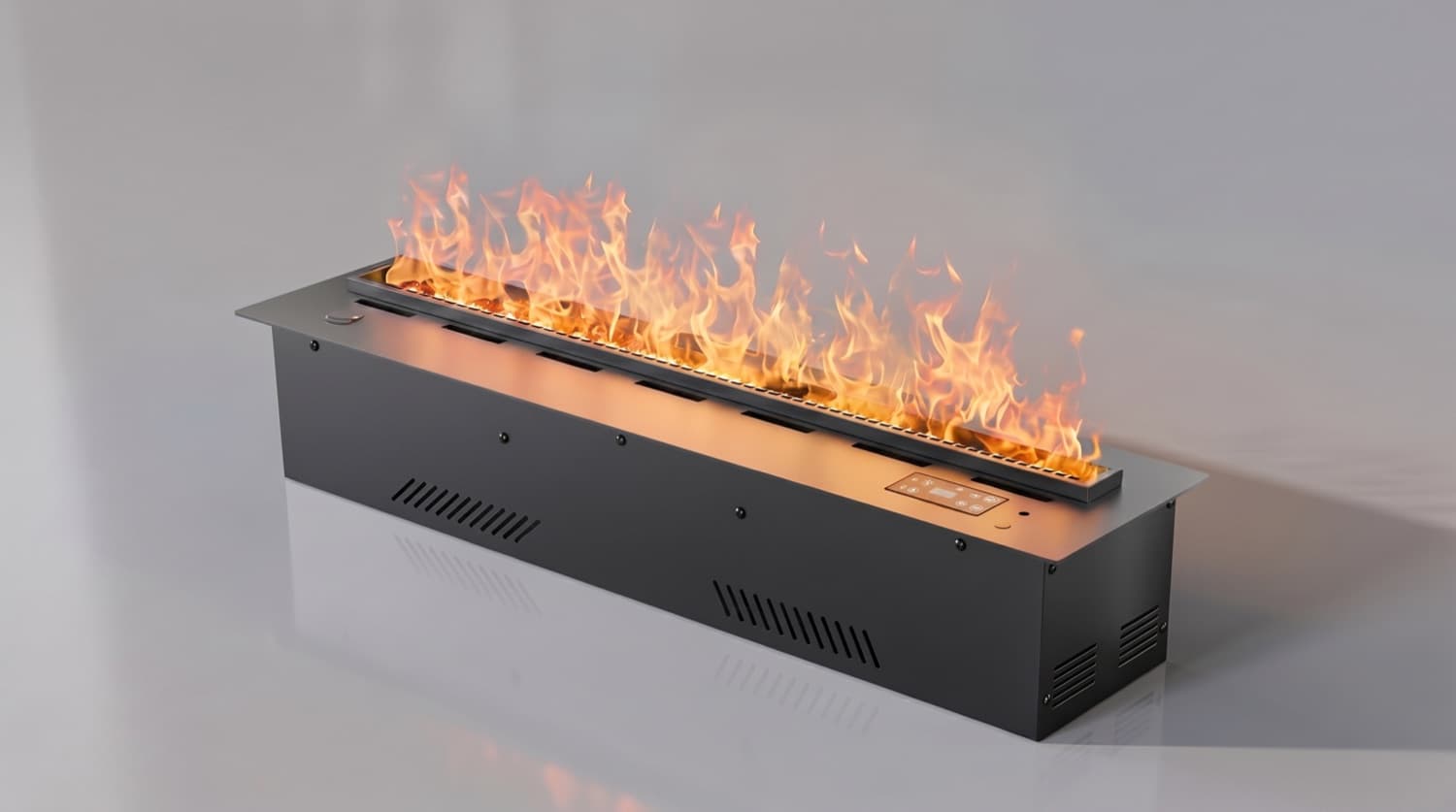 Water Vapour Fireplace 1200 mm — matt black