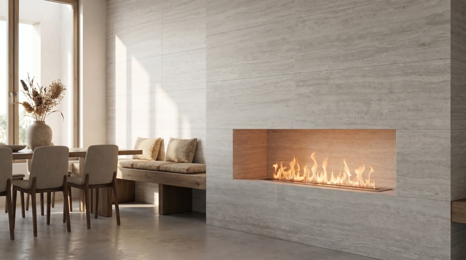 Water Vapour Fireplace 1200 mm — matt black