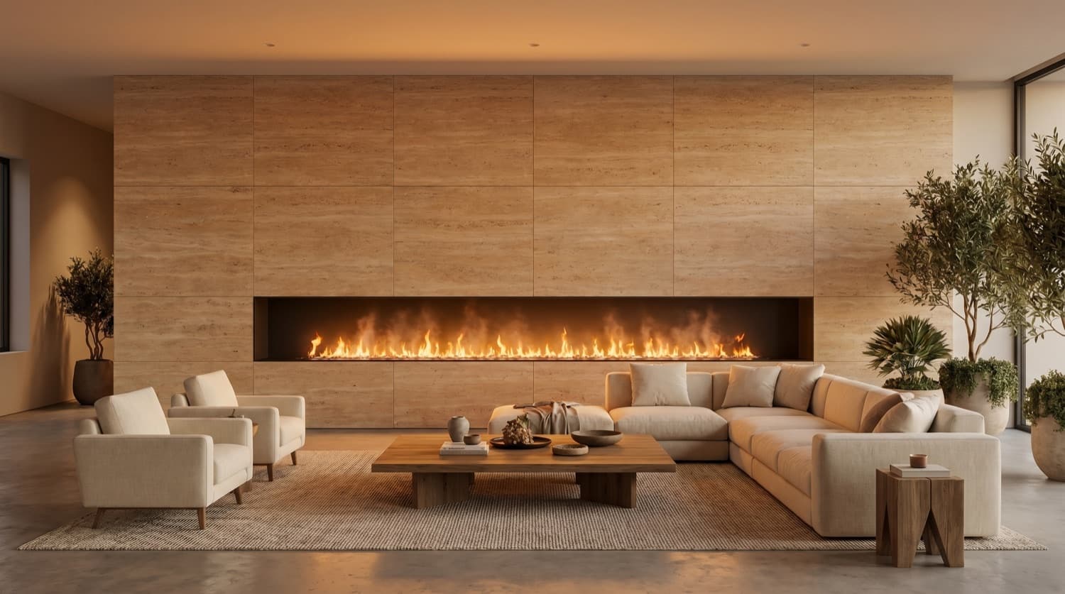 Water Vapour Fireplace 3000 mm — matt black