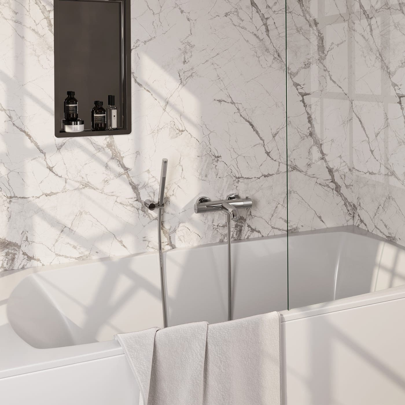 Stripe Thermostatische opbouw badkraan met handdouche